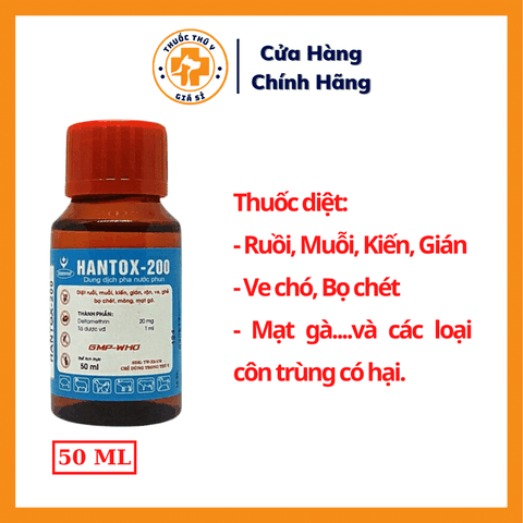 Hantox 200 50ml Chuyên Diệt Ruồi, Muỗi, Kiến, Gián