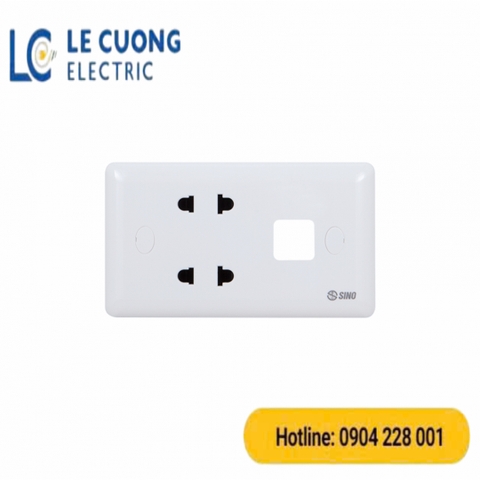 2 ổ cắm 2 chấu với 2 lỗ S19 Sino