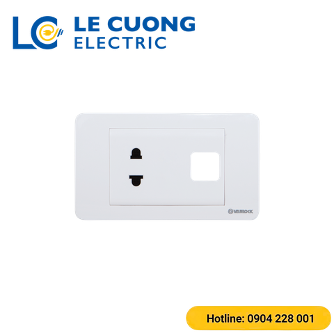 1 ổ cắm 2 chấu với 1 lỗ S18A Sino