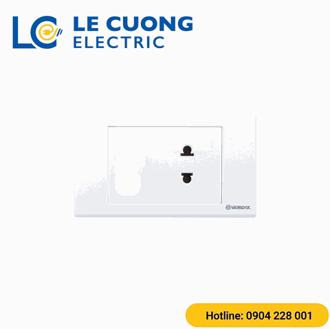 1 ổ cắm 2 chấu với 2 lỗ S18 Sino