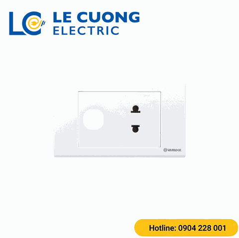 1 ổ cắm 2 chấu với 1 lỗ S18 Sino