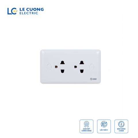 Ổ cắm đôi 3 chấu S19 Sino