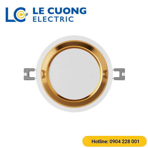 Đèn LED âm trần Downlight AT60 viền vàng Rạng Đông