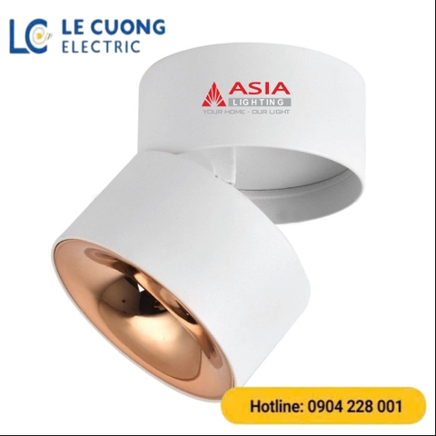 Đèn ống bơ nổi thân ngắn Asia vỏ trắng-xoay góc