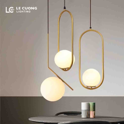 Đèn thả đơn cầu thủy tinh mờ TH743