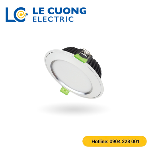 Đèn led âm trần Diamond viền bạc mặt cong Kingled