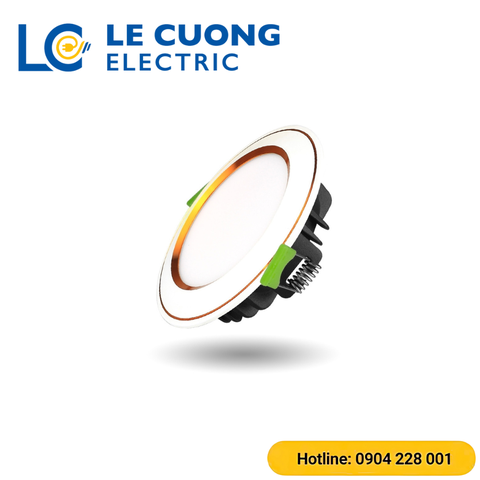 Đèn led âm trần Kingeco mặt cong viền vàng Kingled