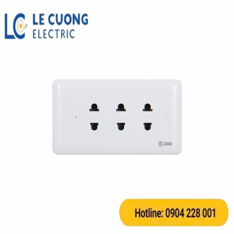 3 ổ cắm 2 chấu S19   Sino