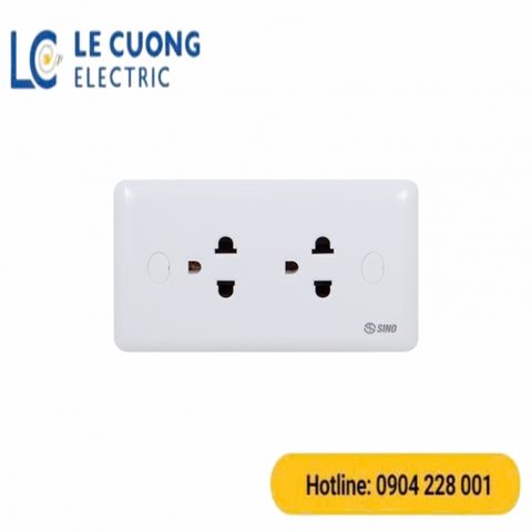 Ổ cắm đôi 2 chấu S18A Sino