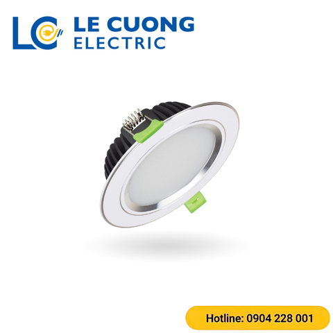 Đèn led âm trần Diamond viền bạc mặt phẳng Kingled