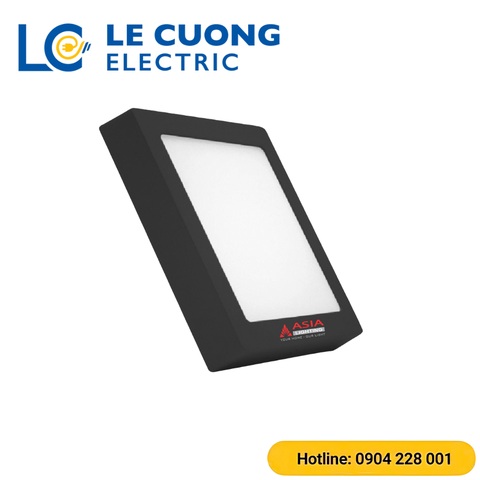 Ốp nổi vuông Asia Lighting vỏ đen