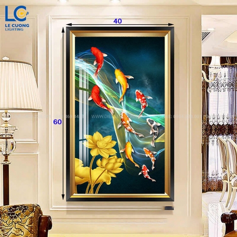 Tranh đèn led cá chép 40x60 - 5431