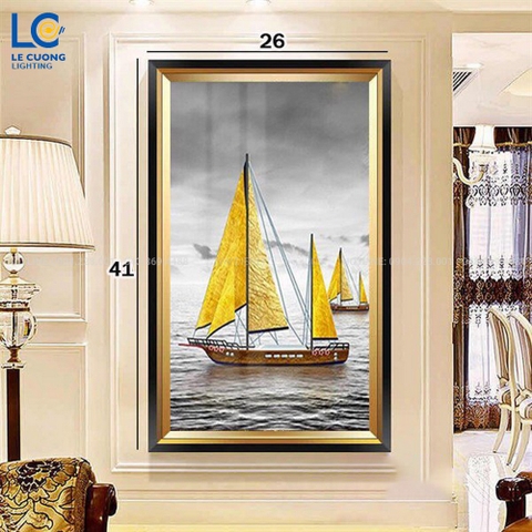 Tranh đèn led thuyền buồm 26x41 - B5397