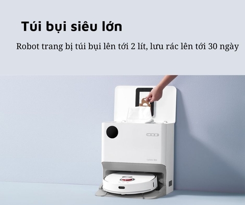 Robot hút bụi lau tự giặt giẻ Xiaomi Lysdto W2 - Tự động giặt khăn, tự động đổ rác, Phiên bản Quốc tế, Nói Tiếng Việt