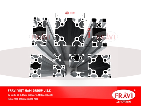 Nhôm định hình 40x40 – Ứng dụng và báo giá