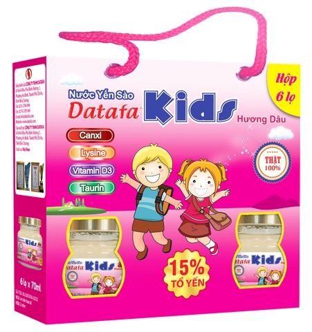 Yến Sào DATAFA KID'S cho trẻ em (15% TỔ YẾN) - Hương Dâu Hộp 6 lọ