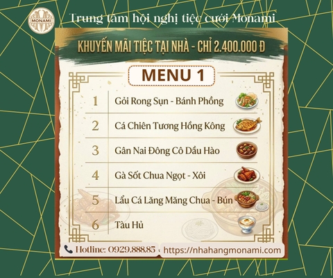 Tiệc Tại Nhà Trọn Gói Chỉ 2.400.000Đ/Bàn