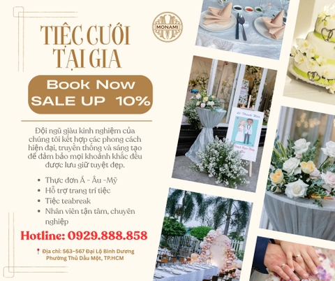  NHẬN TỔ CHỨC TIỆC OUTSIDE – TIỆC TẠI GIA  ƯU ĐÃI GIẢM NGAY 10%