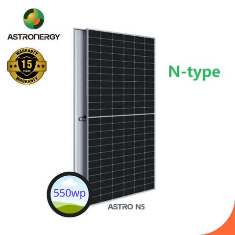 Tấm pin năng lượng mặt trời Astronergy 550W 2 Mặt Kính