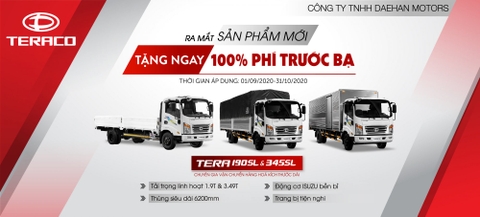 khuyến mãi 100% phí trước bạ đối với bộ đôi sản phẩm TERA 190SL và TERA 345SL