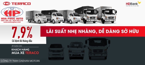 Xe tải Teraco hỗ trợ trả góp tối ưu