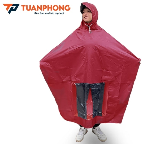 Áo Mưa Cánh Dơi 2 Đầu Có Kính 81-2G (1/12) Vải Dù, Cỡ Đại, Chùm Kín Xe, Chất Liệu Siêu Nhẹ