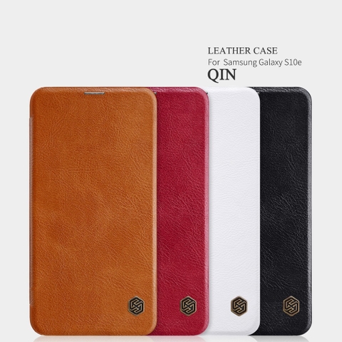 Bao Da Nillkin QIN Cho Samsung Galaxy S10 Plus (Màu Đen)