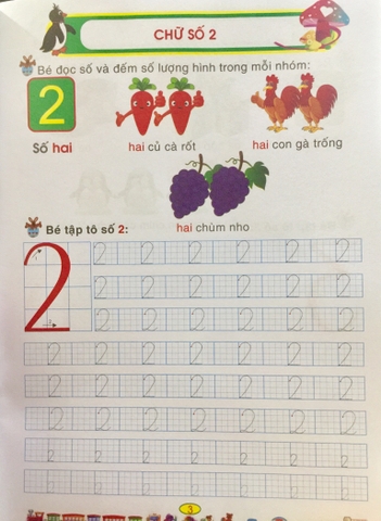 Bé làm quen với môn toán - Bé Tô Số Và So Sánh Số Lượng