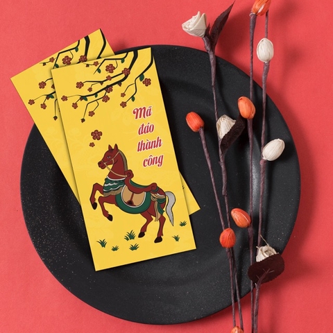 Bộ 08 Bao Lì Xì Tết Bính Ngọ 2026 - Tranh Dân Gian Đông Hồ