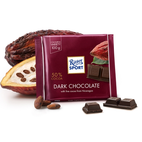 Sô cô la đen 50%  cacao hiệu Ritter Sport I  100gr