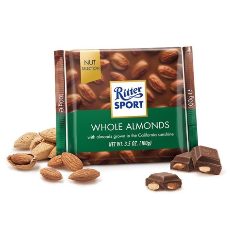 Sô cô la sữa nhân hạnh nhân hiệu Ritter Sport I  100gr