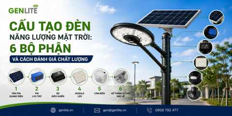 Cấu tạo đèn năng lượng mặt trời: 6 bộ phận và cách đánh giá chất lượng