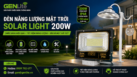 Đèn năng lượng mặt trời Solar Light 200W: Đặc điểm, ứng dụng và cách chọn phù hợp