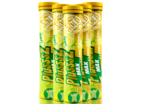 [COMBO 5 TUÝP X 20 VIÊN] PLUSSSZ VITAMIN C & ZINC VỊ CHANH KHÔNG ĐƯỜNG - HÀNG NHẬP KHẨU