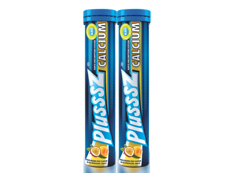 [COMBO 2 TUÝP X 20 VIÊN] PLUSSSZ CALCIUM vị đào, chanh leo không đường - Hàng nhập khẩu