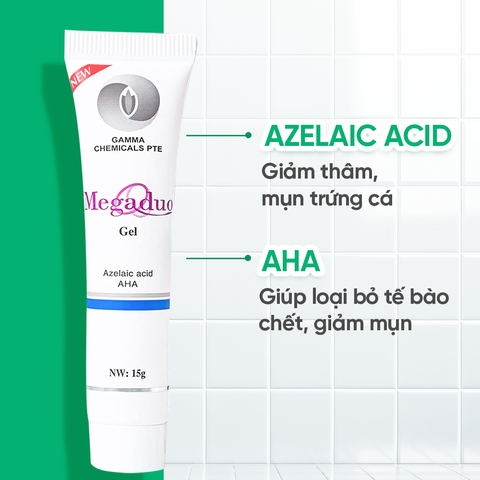 Gel Giảm Mụn Megaduo Azelaic Acid & Glycolic Acid (AHA) 15g