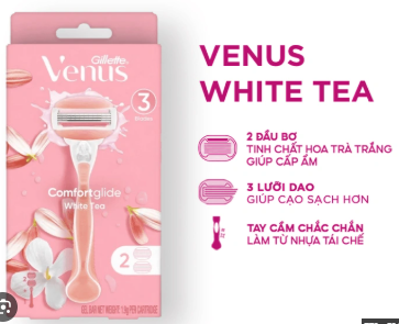 Dao Cạo Cho Nữ Gillette Venus Comfortglide White Tea (1 Cán + 2 Lưỡi)