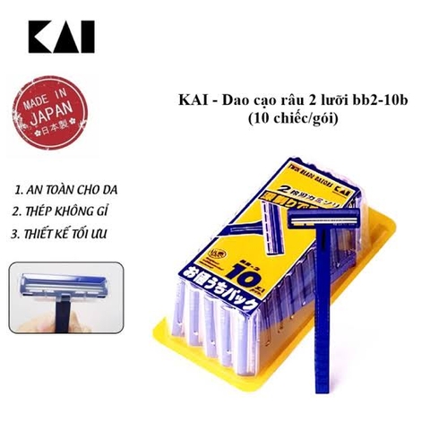 Set 10 Dao Cạo Râu 2 Lưỡi Kép Kai BB2-10B