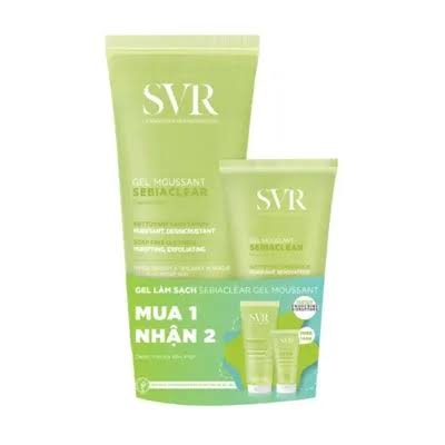 Combo Rửa Mặt SVR Sebiaclear Gel Moussant 200ml + 55ml