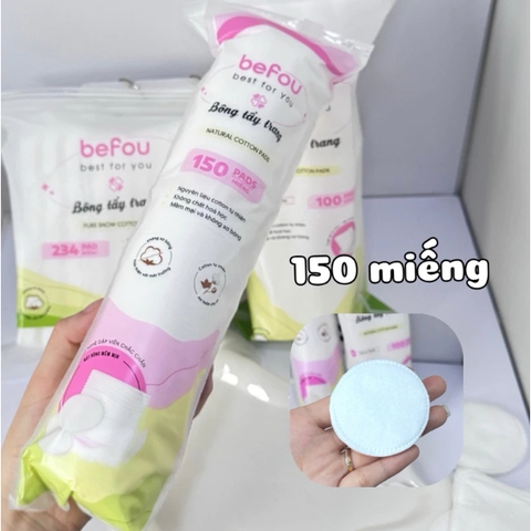 Bông Tẩy Trang Befou Natural Cotton Pads 150 Miếng
