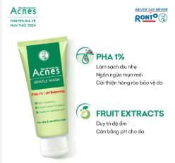 (Rohto) Gel Rửa Mặt Acnes Gentle Wash 100g
