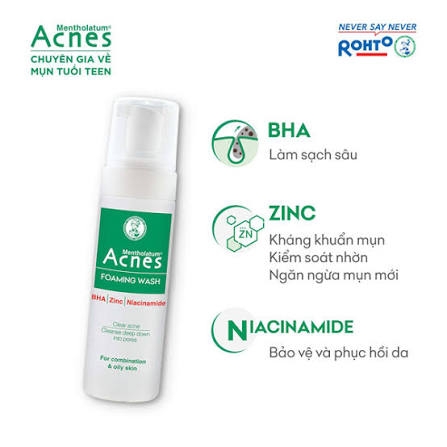 (Rohto) Dung Dịch Tạo Bọt Ngăn Ngừa Mụn Acnes Foaming Wash 150ml