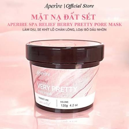 Mặt Nạ Đất Sét Aperire Spa Relief Relief Berry Pretty Pore Mask 120g