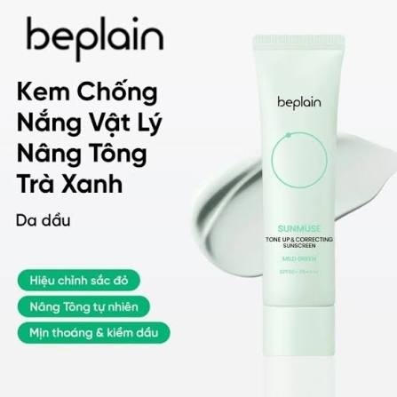 Kem Chống Nắng Beplain Sunmuse Tone Up & Correcting Sunscreen MIld Green SPF50+PA++++ 50ml