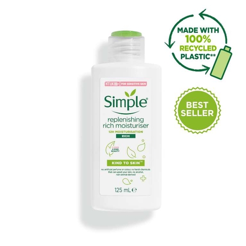 Kem Dưỡng Ẩm Simple Kind To Skin Replenishing Rich Moisturiser 12h 125ml