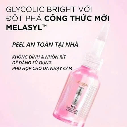 [LOREAL] Tinh Chất L'Oreal Paris Glycolic Bright Anti Dark Spot Exfoliant Peel 25ml