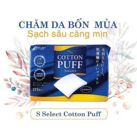 Bông Tẩy Trang S Select Cotton Puf 225 Miếng