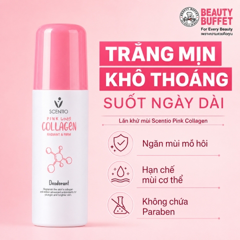 Lăn Khử Mùi Scentio Pink Collagen Radiant & Firm Deodorant 50ml