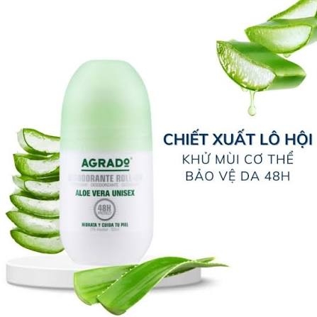 Lăn Khủ Mùi Agrado Desodorante Roll-On  Aloe Vera Unisex 50ml