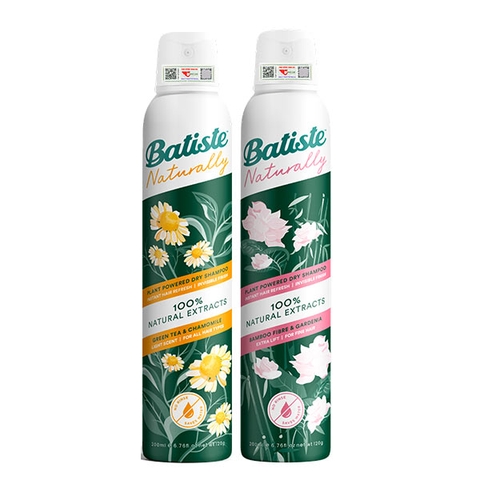 Dầu Gội Khô Batiste Naturally Plant Powered Dry Shampoo 100%